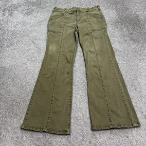 Anthropologie Pilcro The Demilune Bootcut Flared Pants Womens 30 Green High Rise